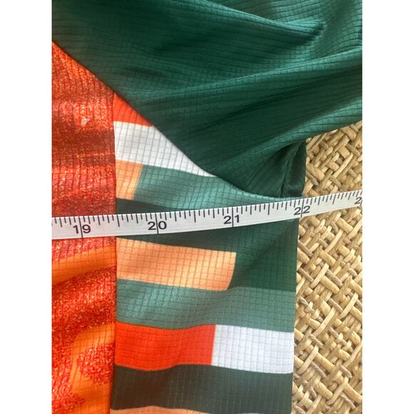 Miami Hurricanes Primal Cycling Jersey Cancer Awareness Mens Sz L Green & Orange - Picture 6 of 7